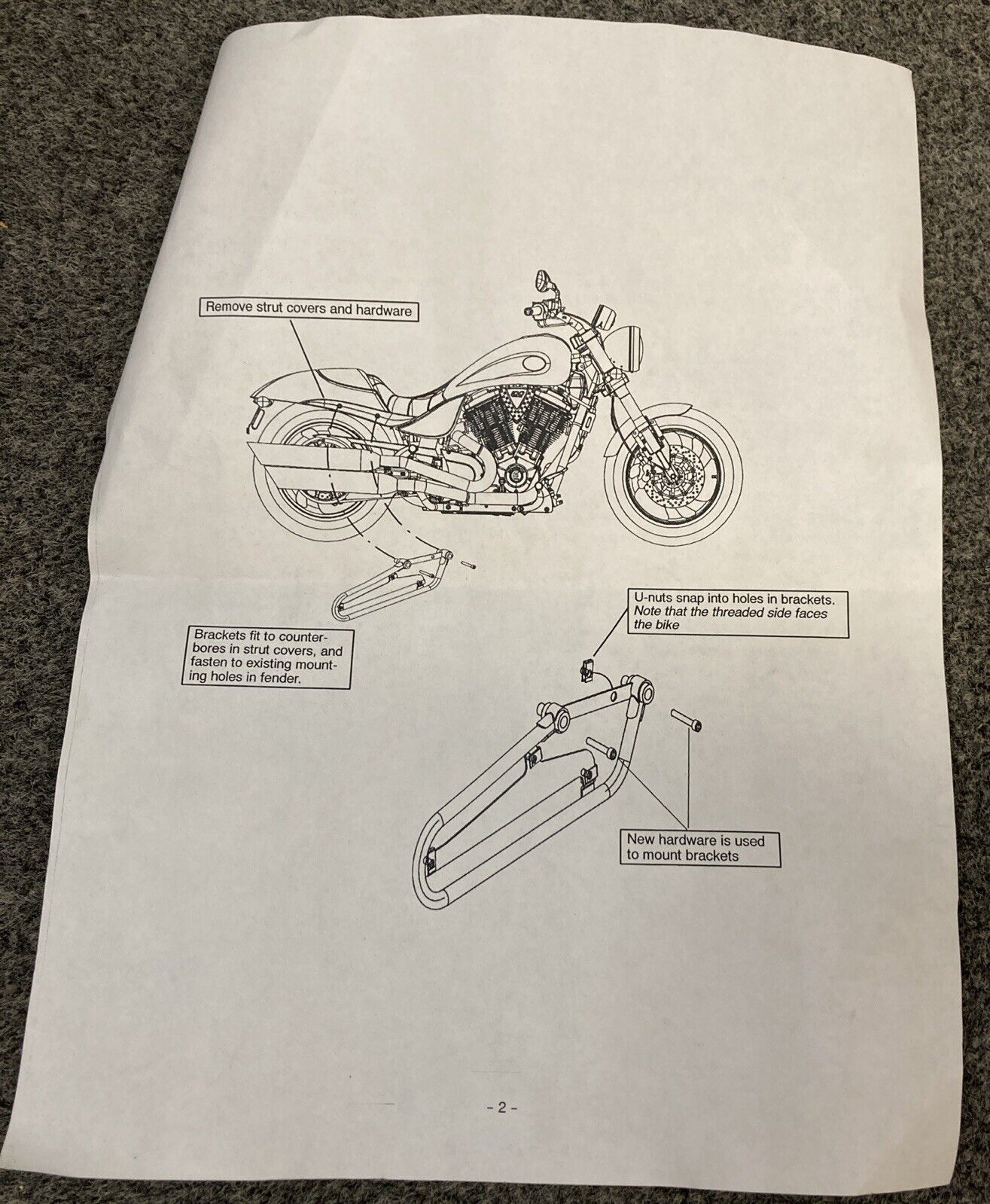 NEW GENUINE VICTORY 2875008 Saddlebag Bracket KIT HAMMER & JACKPOT