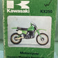 GENUINE KAWASAKI 99920-1050-01 OWNER'S AND SERVICE MANUAL KX250