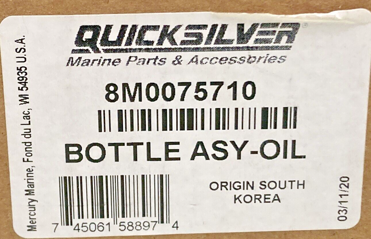 NEW GENUINE QUICKSILVER MERCURY 8M0075710 OIL BOTTLE