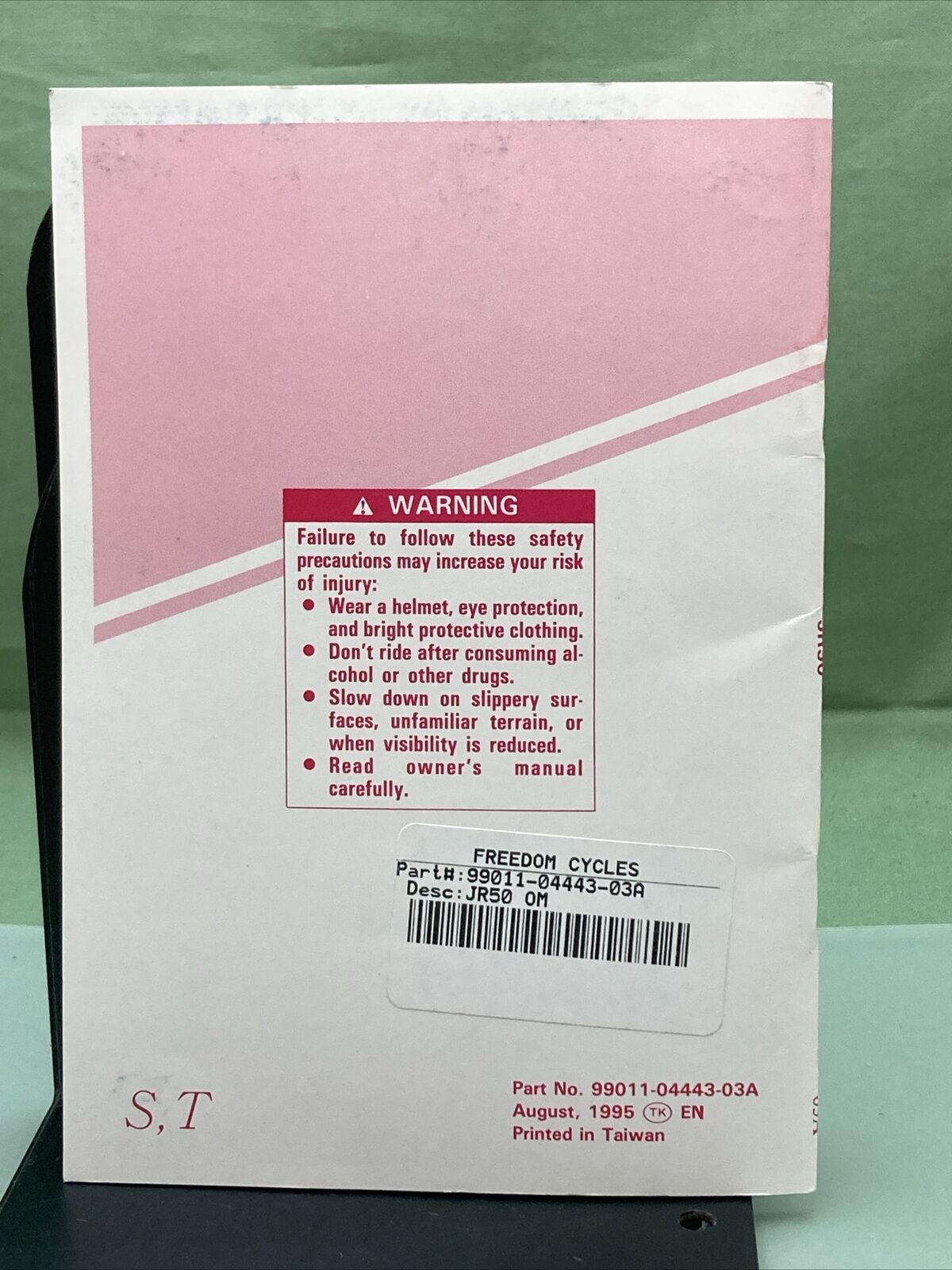 GENUINE SUZUKI 99011-04443-03A JR50 OWNER'S MANUAL