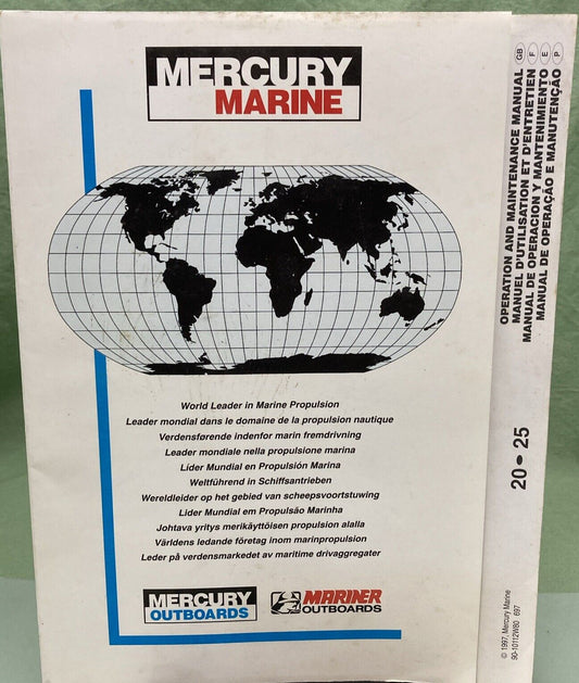 GENUINE MERCURY 90-10112W80 OPERATION & MAINTENANCE MANUAL ENG FREN 20-25 1997