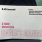 GENUINE KAWASAKI 99987-1152 Z1000 MOTORCYCLE OWNER'S MANUAL