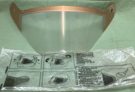 NEW GENUINE Bieffe V-B 85 HELMET VISOR FACE SHIELD CLEAR GOLD TRIM