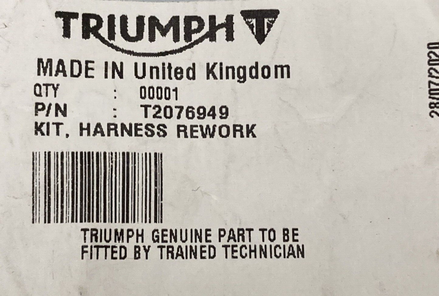 NEW GENUINE TRIUMPH T2076949 Kit Harness Rework