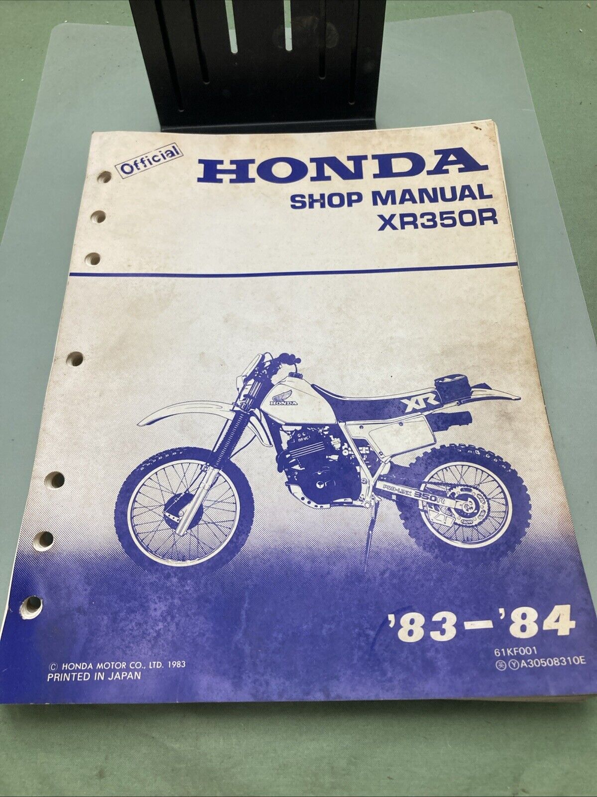 GENUINE HONDA 61KF001 XR350R SHOP MANUAL 1983