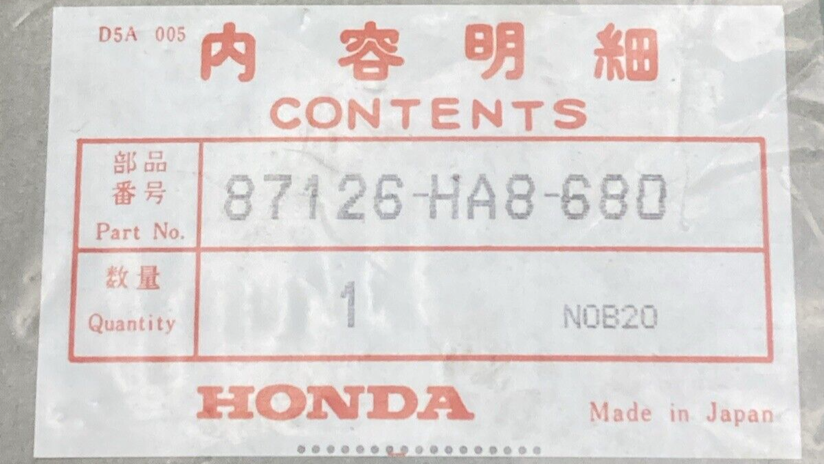 NEW GENUINE HONDA 87126-HA8-680 FOR 1986 TRX250 FOURTRAX