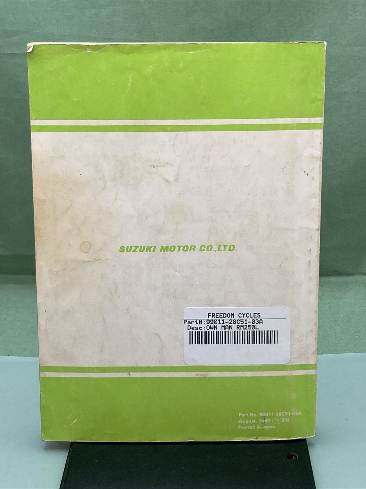 GENUINE SUZUKI 99011-28C51-03A RM250 OWNER'S MANUAL '89