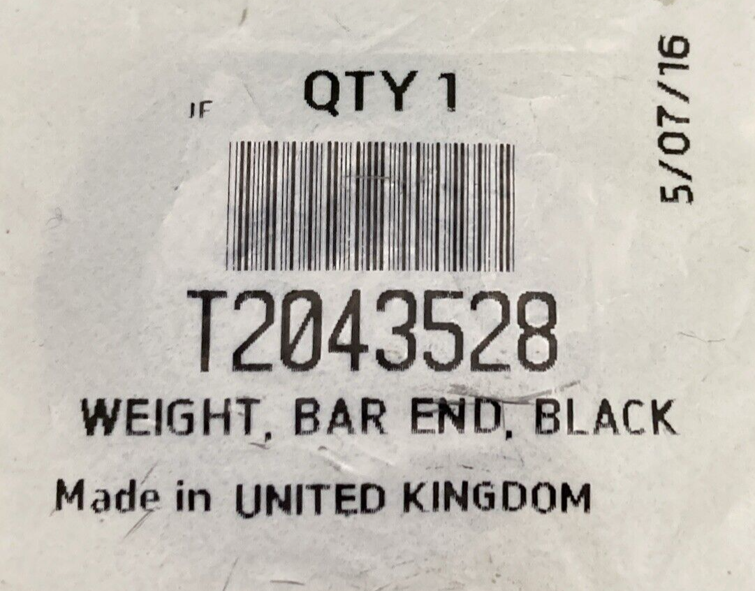 NEW GENUINE TRIUMPH T2043528 Bar End Weight