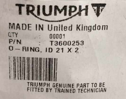 NEW GENUINE TRIUMPH T3600253 O Ring