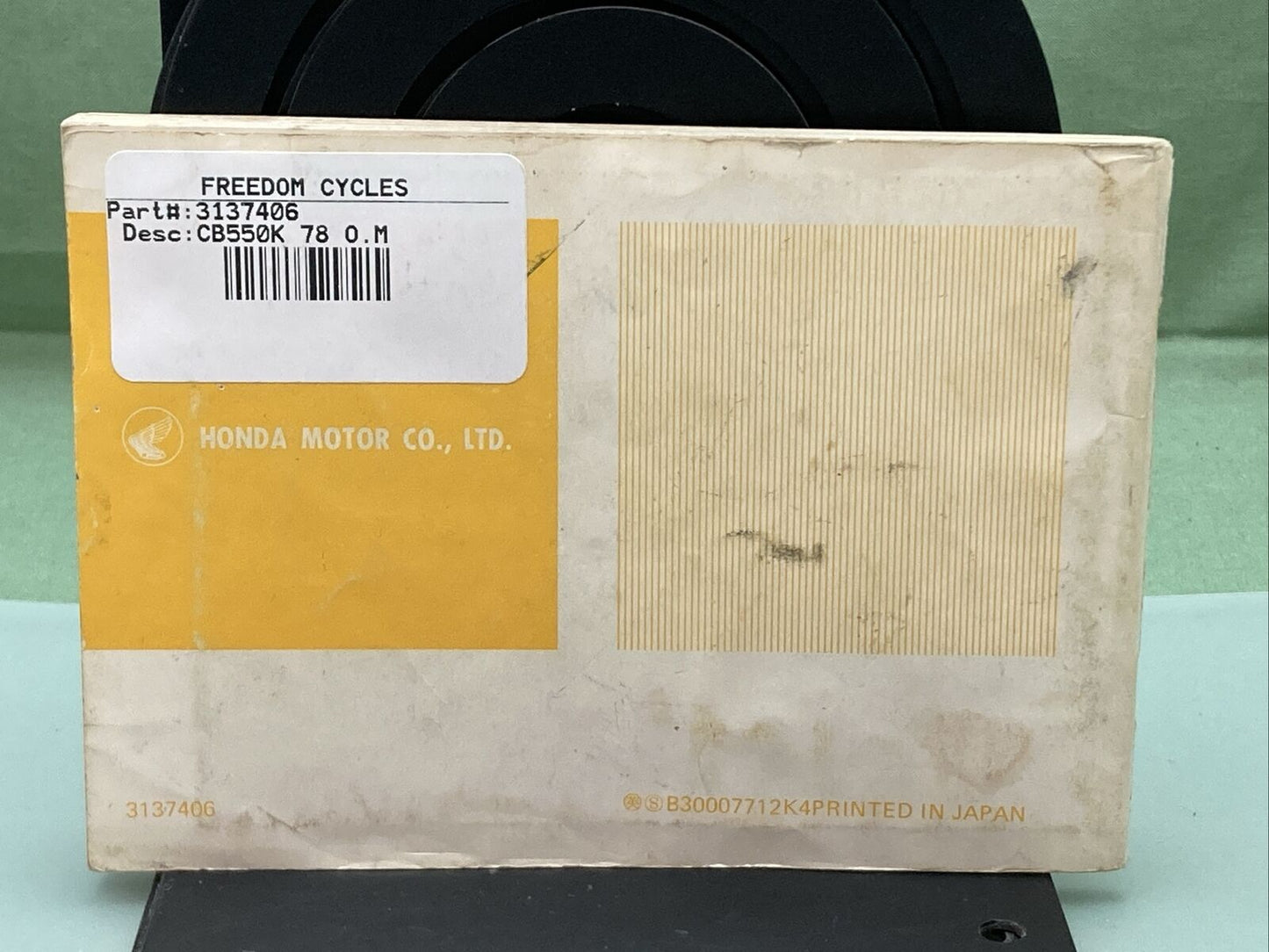 GENUINE HONDA 3137406 CB550K OWNER'S MANUAL '78