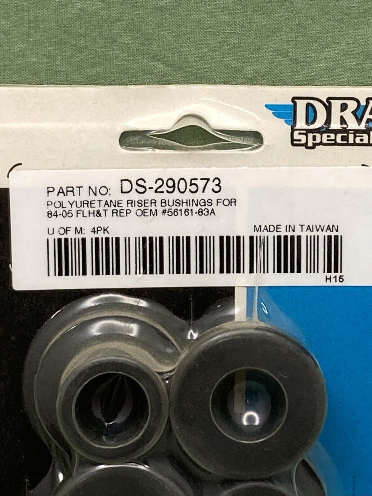 QTY 4 NEW DRAG SPECIALTIES DS-290573 POLYURETANE RISER BUSHING