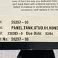 NEW IRON HORSE LEATHER CO 59297-00 STUDDED TANK PANEL HONDA