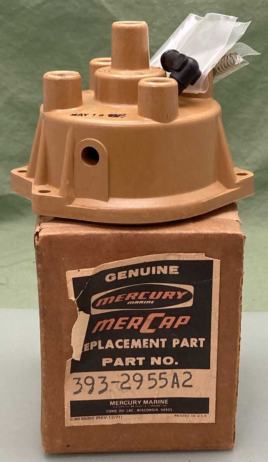 NEW GENUINE MERCURY QUICKSILVER 393-2955A2 DISTRIBUTOR CAP OUTBOARD 50HP