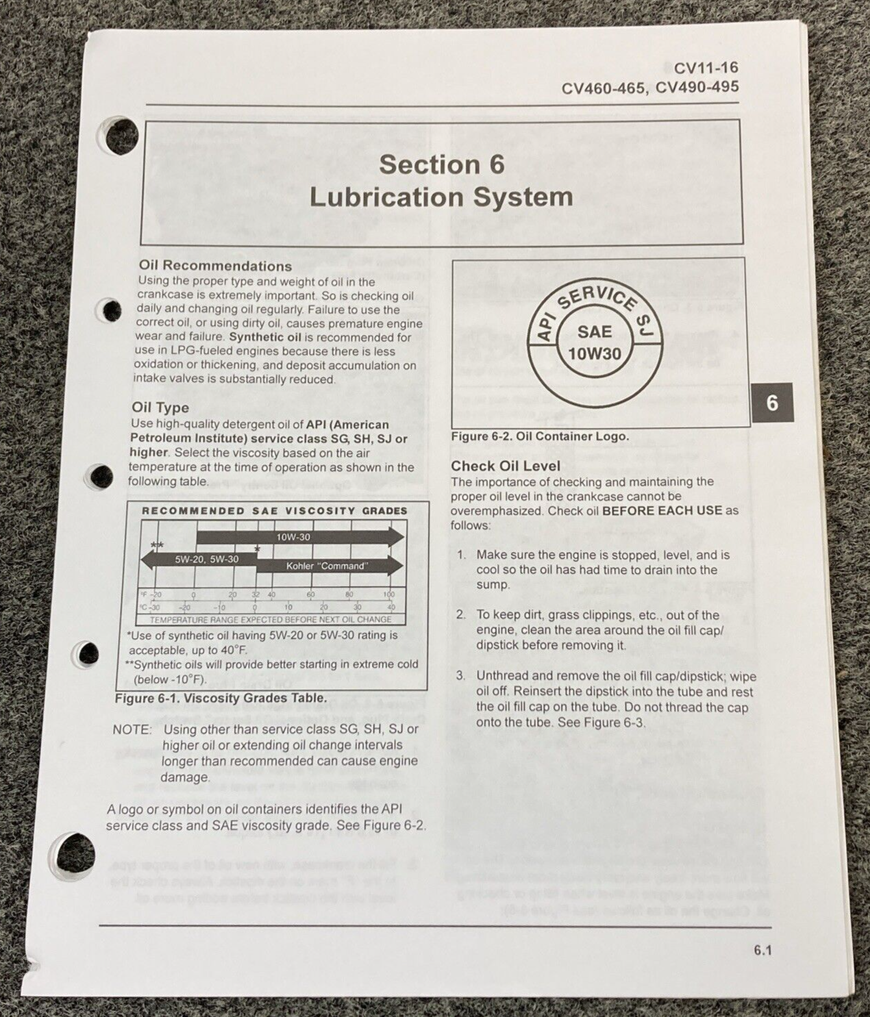 GENUINE KOHLER ENGINES TP-2339-D COMMAND LOOSE-LEAF SERVICE MANUAL