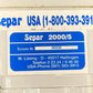 SEPAR FILTER 2000/5 Water Fuel Separator Filter 79 GPH 300 LPH