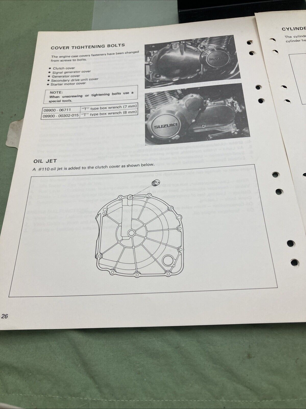 GENUINE SUZUKI 99501-38010-03E GS850G SUPPLEMENTARY SERVICE MANUAL 1982