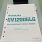 GENUINE SUZUKI 99501-39090-03E GV1200GLG SUPPLEMENTARY SERVICE MANUAL 1986