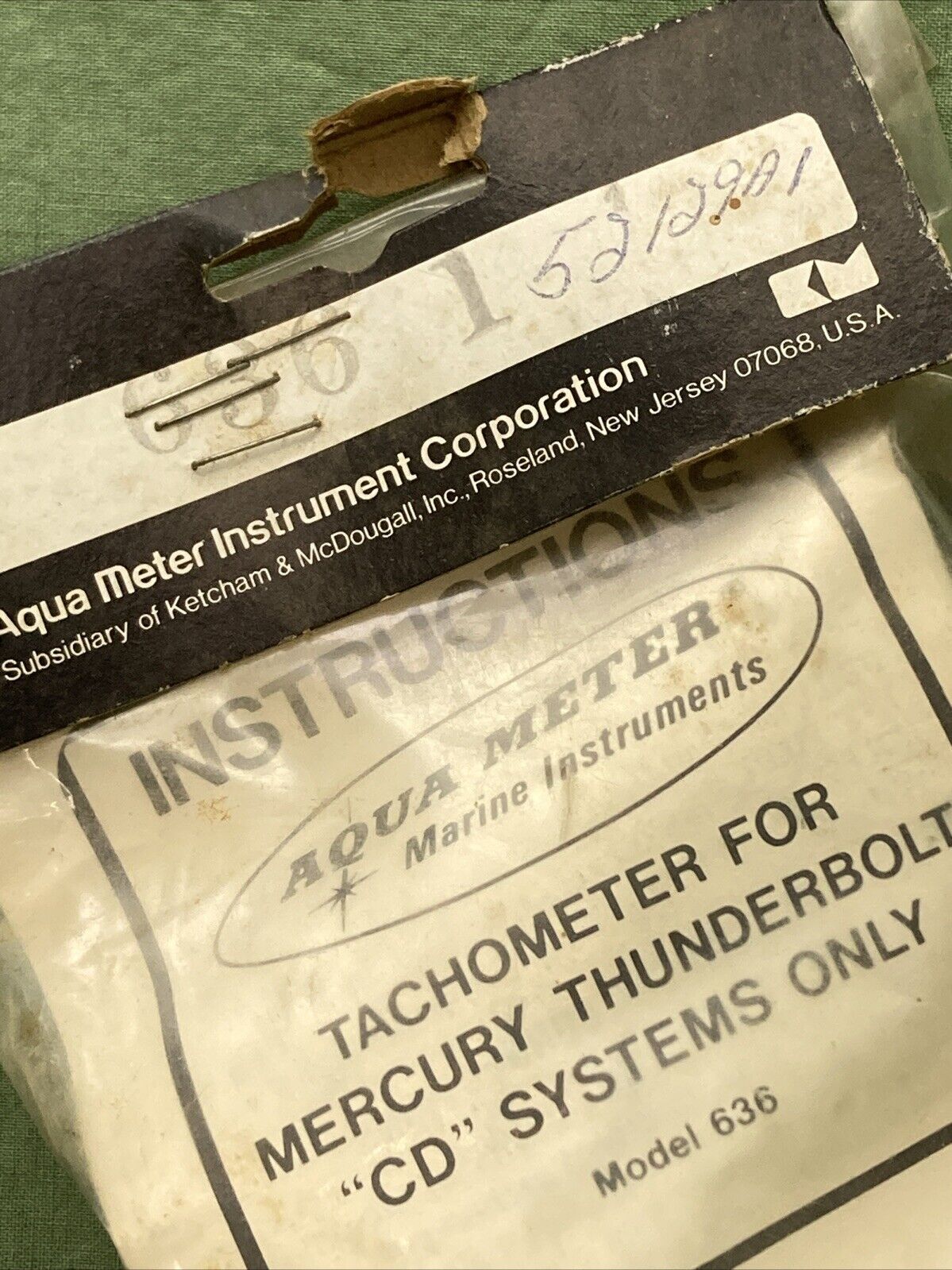 NEW AQUA METER 636 TACHOMETER HARNESS ASSEMBLY MERCURY 52129A1
