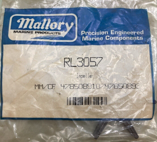NEW GENUINE MALLORY MARINE RL3057 IMPELLER FOR MERCURY