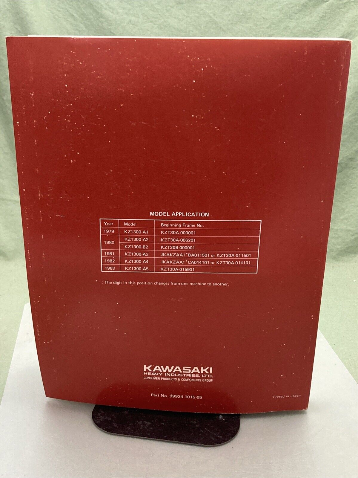 GENUINE KAWASAKI 99924-1015-05 KZ1300 SERVICE MANUAL 1992