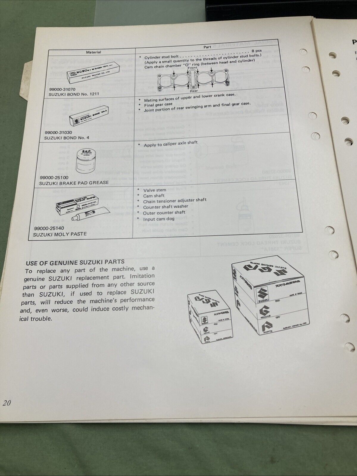 GENUINE SUZUKI 8200-SUPPL E-03 GS850G/GL NEW MODEL TECHNICAL BULLETIN 1980