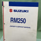 GENUINE SUZUKI 99011-37F52-03A OWNER'S SERVICE MANUAL RM-250