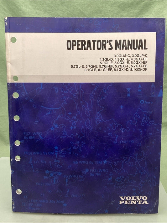 GENUINE VOLVO PENTA VPA 7742705 OPERATOR'S MANUAL 3.0GLM-C, 3.0GLP-C, 4.3GL-D