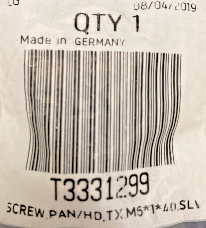 QTY 3 NEW GENUINE TRIUMPH T3331299 - Screw, Pan/hd, Tx, M6*1*40, Slv