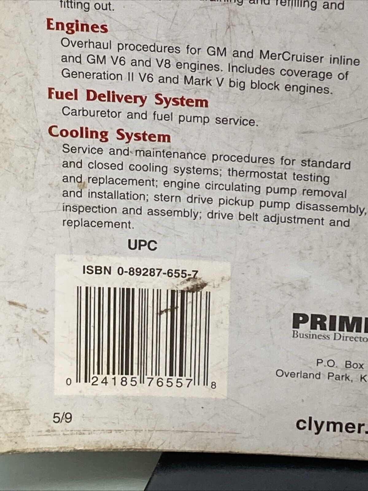 CLYMER B742 MERCRUISER STERN DRIVE ALPHA ONE, BRAVO ONE/TWO/THREE 86-94 MANUAL