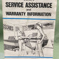 GENUINE MERCURY MARINE 90-13532-1 SERVICE ASSISTANCE & WARRANTY INFORMATION 1986