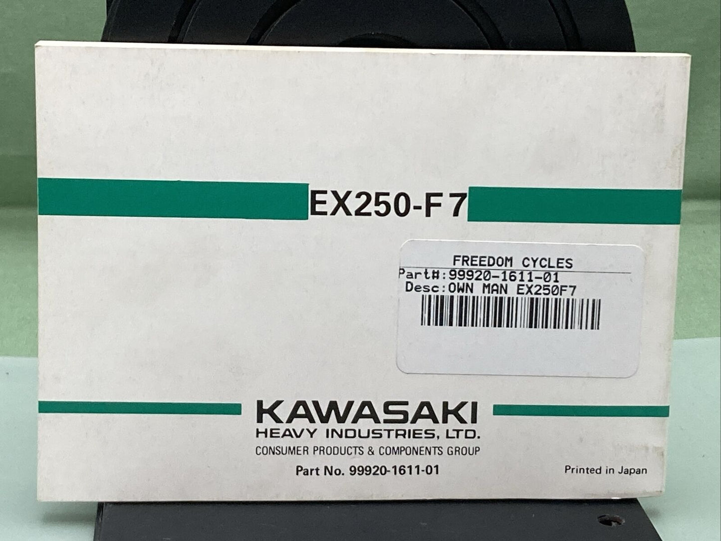 GENUINE KAWASAKI 99920-1611-01 NINJA 250R OWNER'S MANUAL