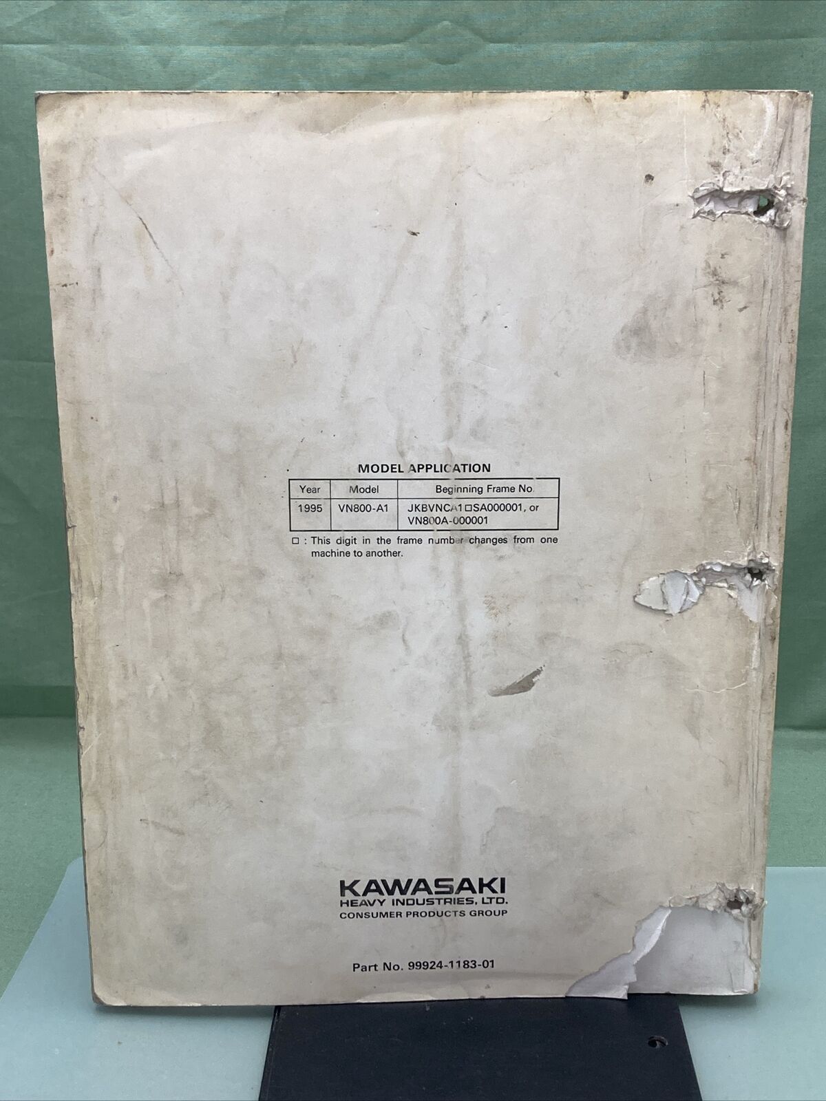 GENUINE KAWASAKI 99924-1183-01 SERVICE MANUAL VULCAN 800/VN800