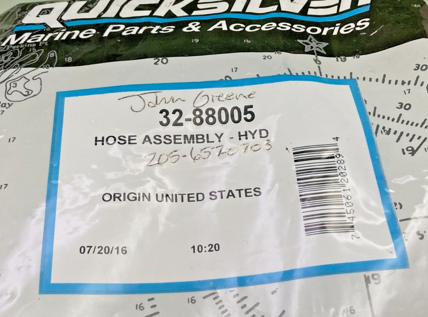NEW GENUINE MERCURY QUICKSILVER 32-88005 HYDRAULIC HOSE ASSEMBLY