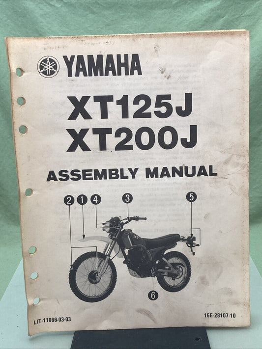 GENUINE YAMAHA LIT-11666-03-03 XT125J XT200J ASSEMBLY MANUAL 15E-28107-10