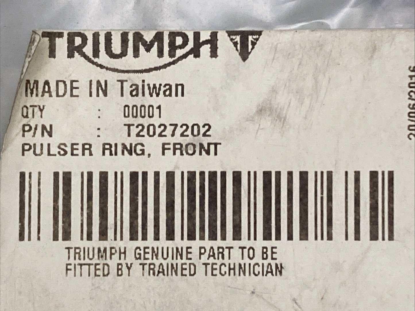 NEW GENUINE TRIUMPH T2027202 Pulser Ring, Front