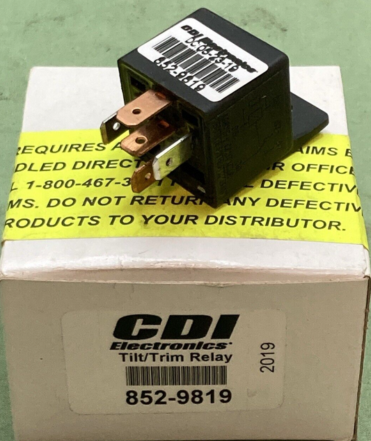 NEW GENUINE CDI 852-9819 RELAY TILT TRIM 12V 40AMP FITS MERCURY MARINE