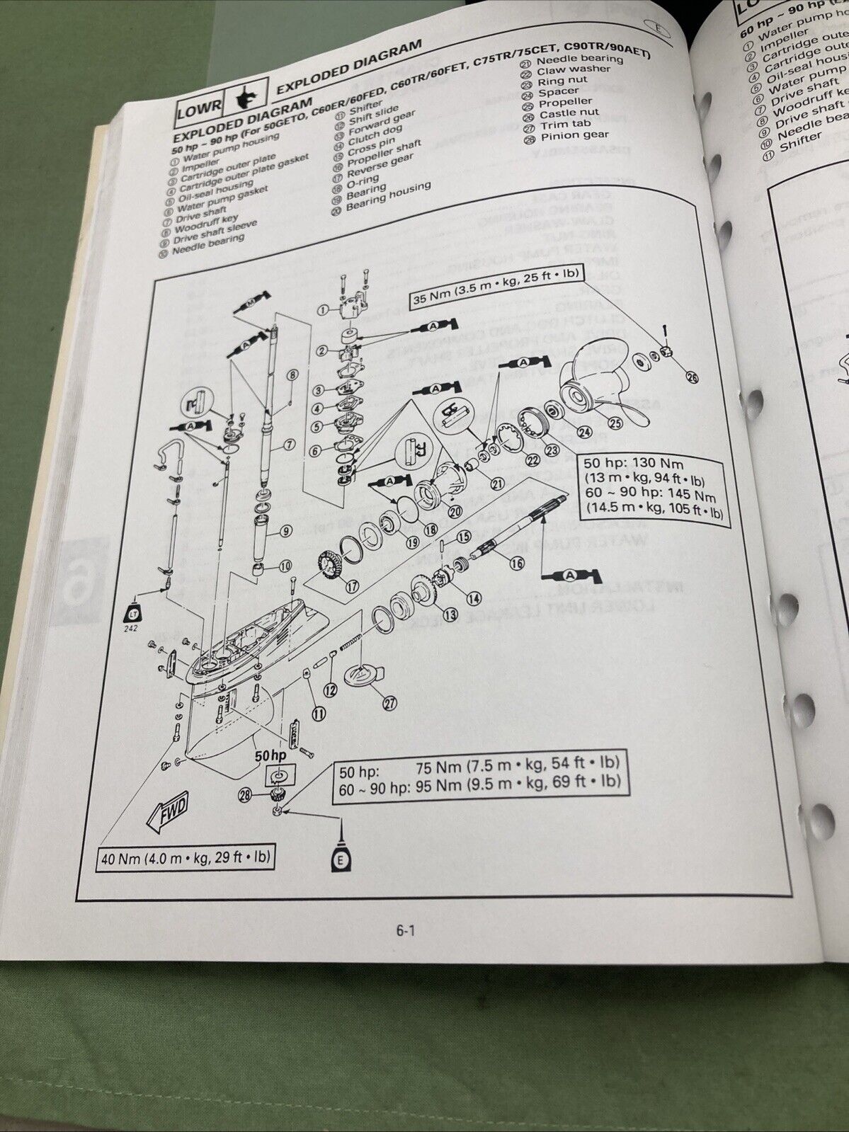 GENUINE YAMAHA LIT-18610-01-82 P60W, C60W, 70W, 75W, P75W SERVICE MANUAL 1998