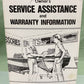 GENUINE MERCURY 90-816211-1 SERVICE ASSISTANCE & WARRANTY INFORMATION 1991