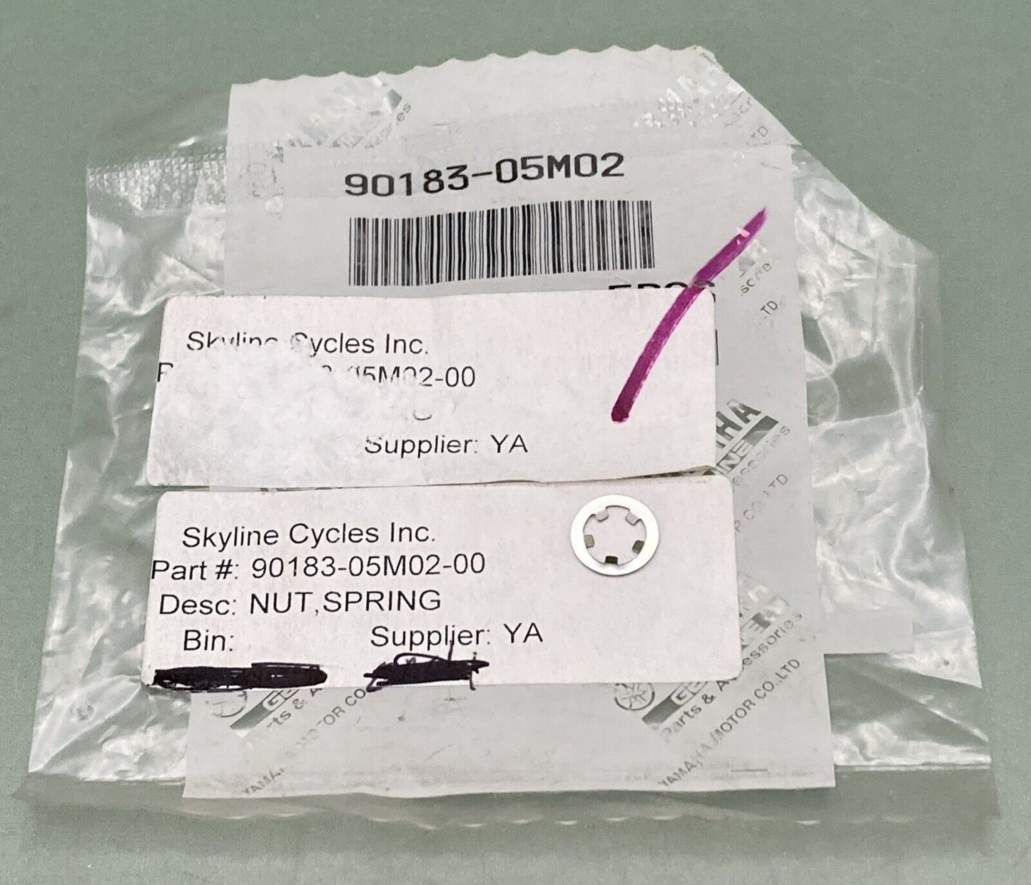 QTY 5 NEW GENUINE YAMAHA 90183-05M02 UPPER CASING Nut, Spring