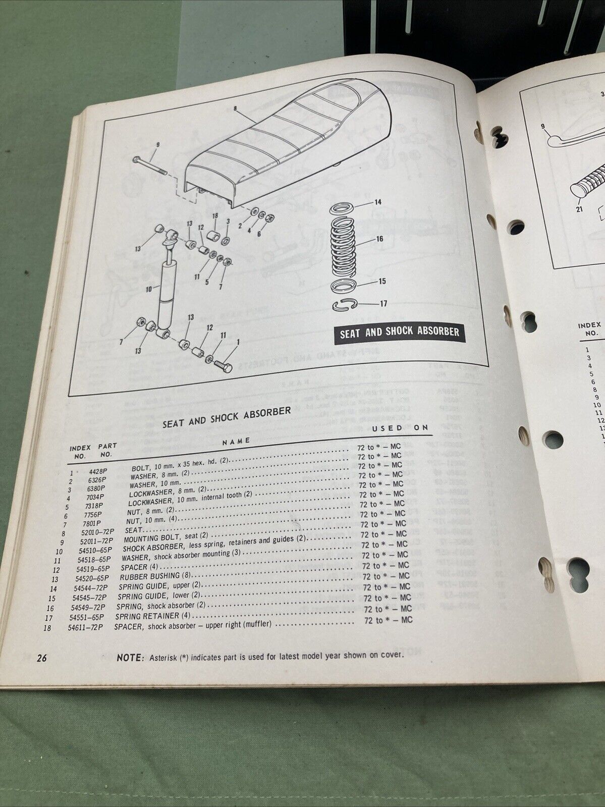 GENUINE HARLEY DAVIDSON AMF 99443-72 SHORTSTER PARTS CATALOG 1972