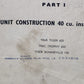 TRIUMPH 99-0903 REPLACEMENT PARTS CATALOGUE PART I UNIT CONSTRUCTION 40 CU. INS.