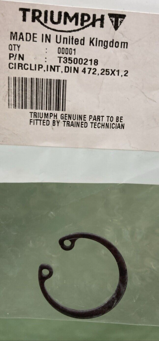 NEW GENUINE TRIUMPH T3500218 Circlip, Int, Din 472, 25 X 1.2