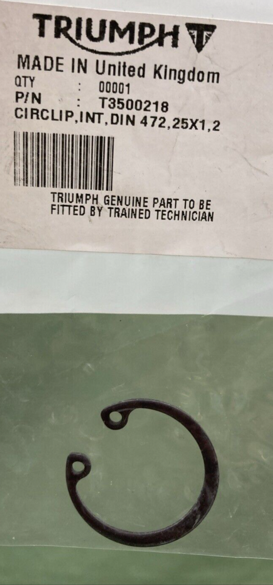 NEW GENUINE TRIUMPH T3500218 Circlip, Int, Din 472, 25 X 1.2