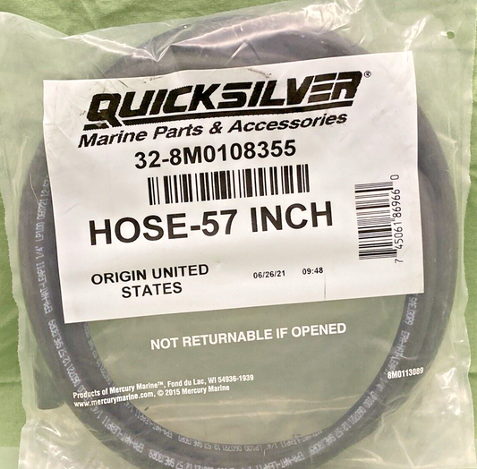 NEW GENUINE QUICKSILVER MERCURY-MERCRUISER 32-8M0108355 HOSE 57 INCHES