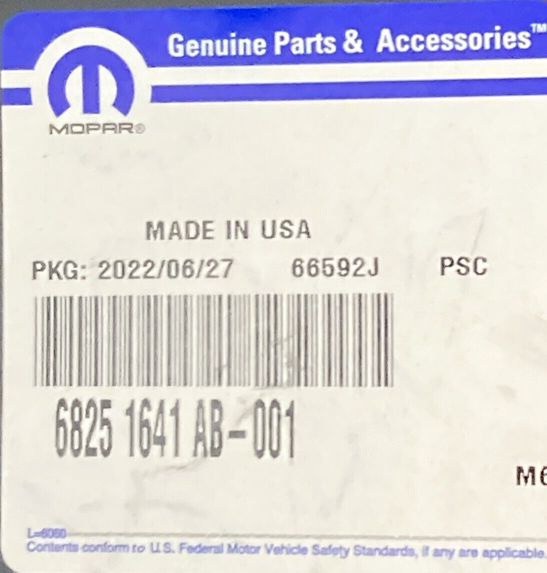 NEW GENUINE MOPAR 68251641AB Wheelhouse Shield, Left