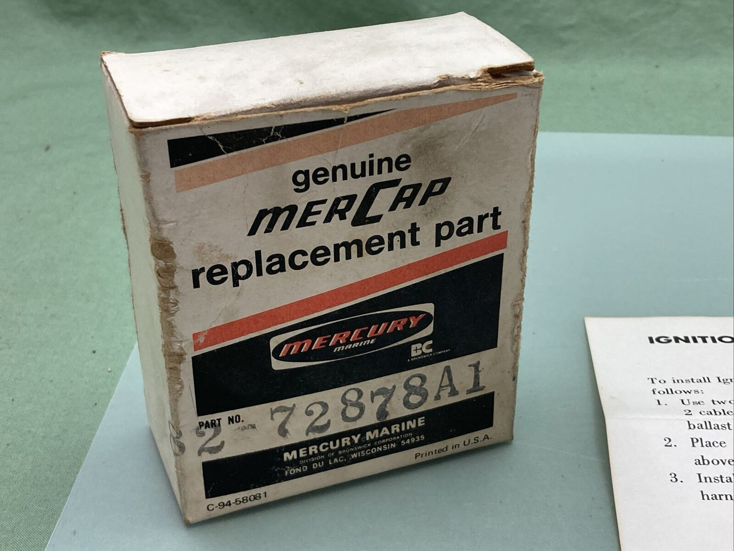 NEW GENUINE MERCURY QUICKSILVER 82-72878A1 BALLAST ASSEMBLY, INCOMPLETE KIT