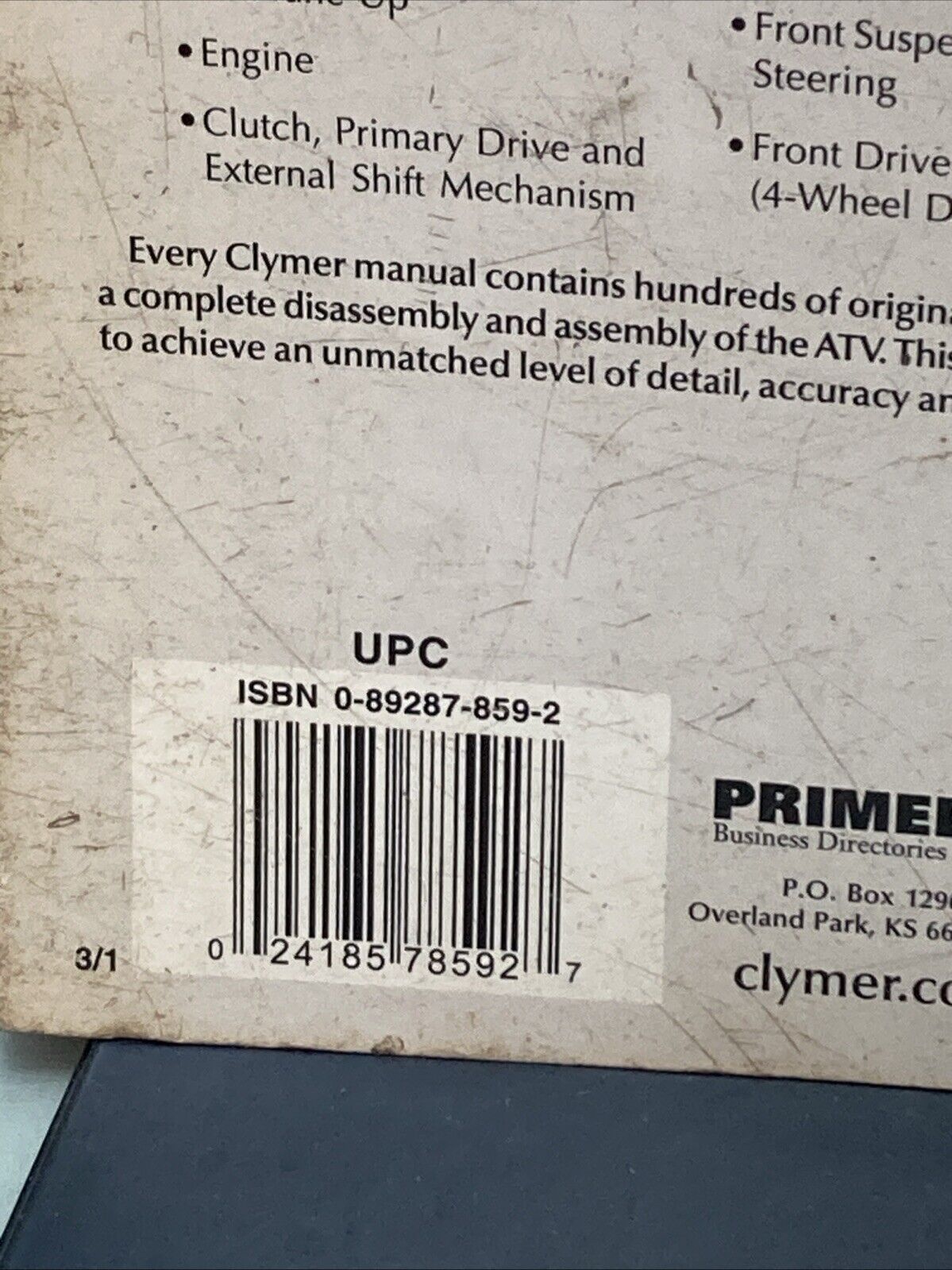 GENUINE CLYMER M466-3 KAWASAKI BAYOU KLF300 2WD/4WD 1986-2003 REPAIR MANUAL