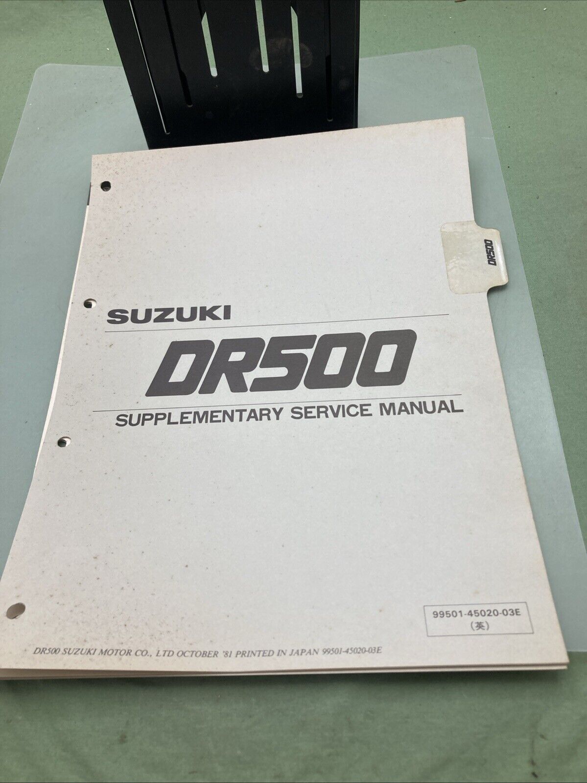 GENUINE SUZUKI 99501-45020-03E DR500 SUPPLEMENTARY SERVICE MANUAL 1981