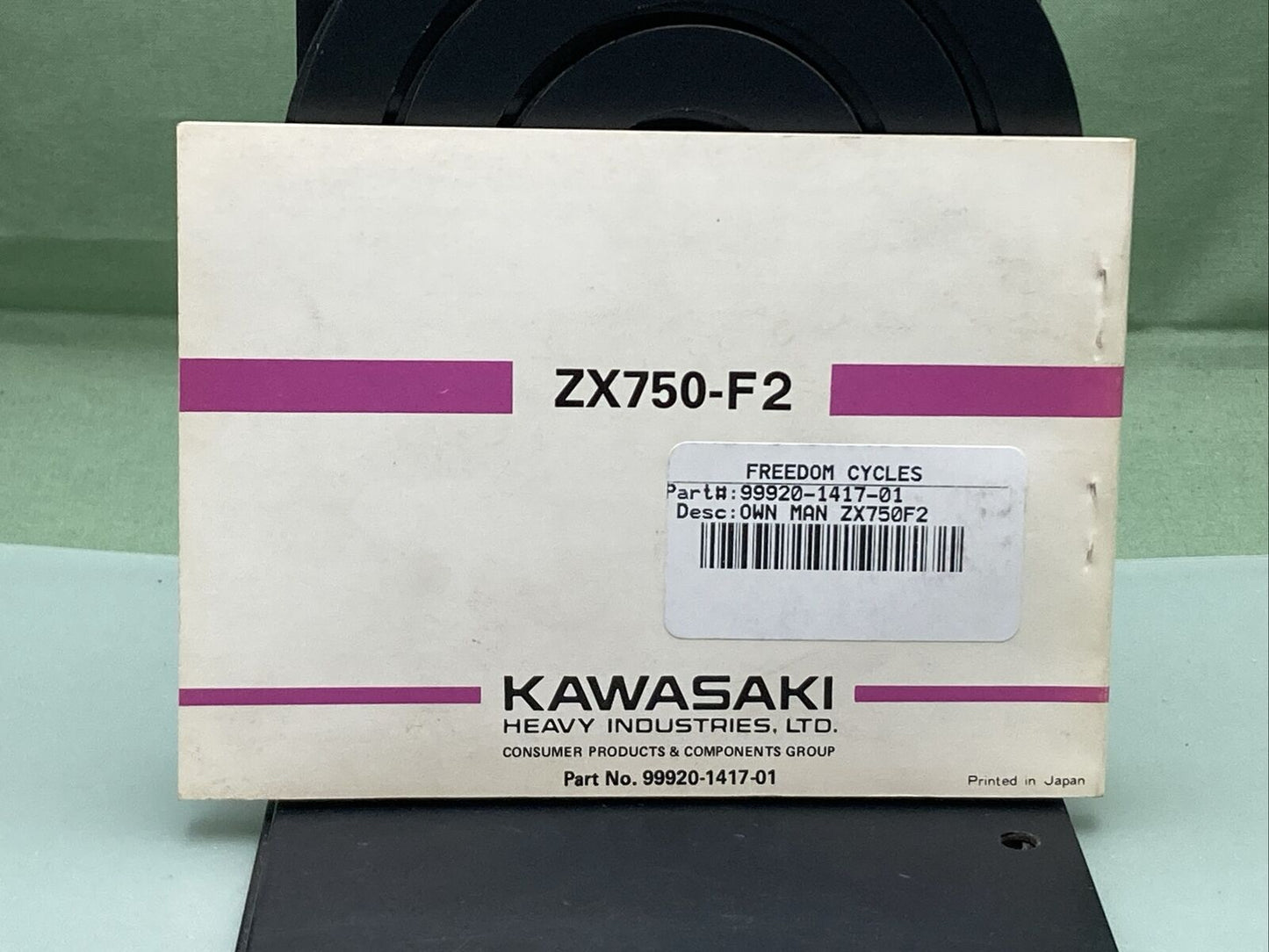 GENUINE KAWASAKI 99920-1417-01 NINJA 750R OWNER'S MANUAL '87