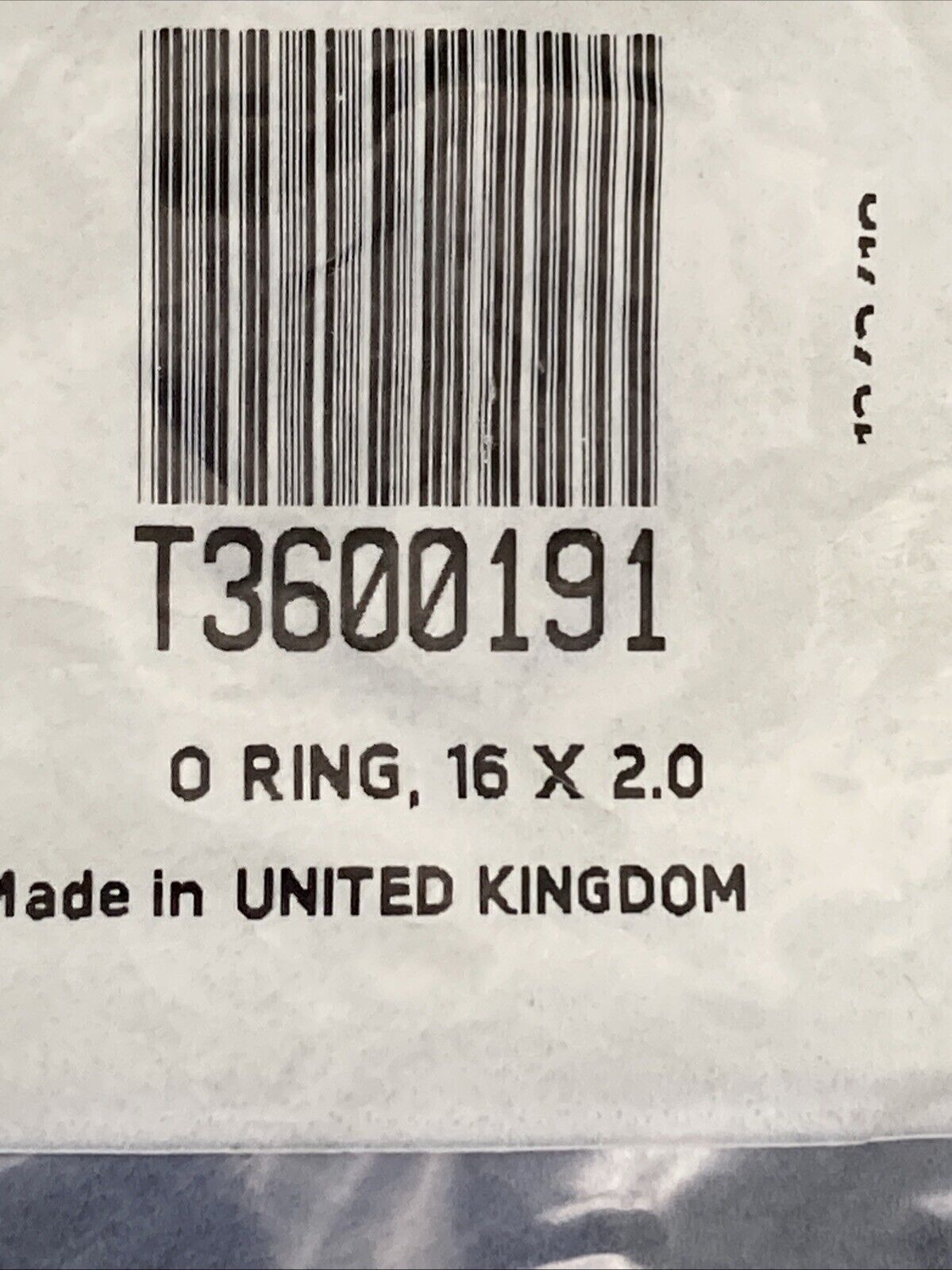 NEW GENUINE TRIUMPH T3600191 O Ring, 16 X 2.0
